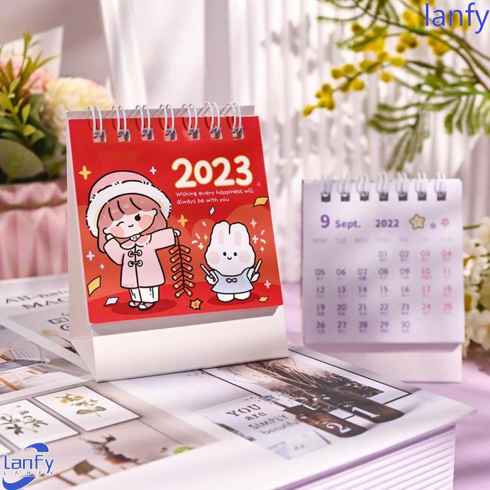 Lanfy 2023kalender Rumah Siswa Sekolah Kelinci Perlengkapan Kantor Stationery Jadwal Organizer Desktop Stationery