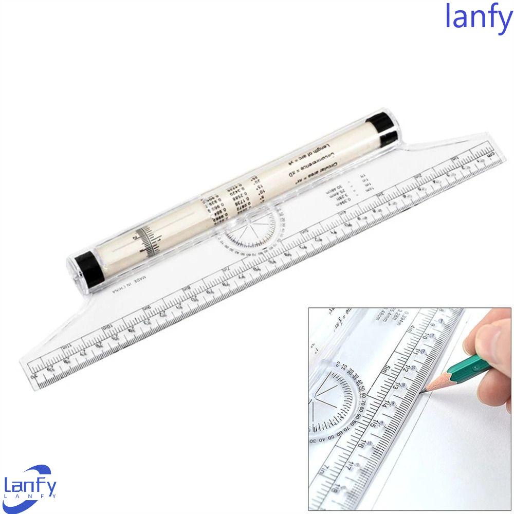 Lanfy Penggaris Paralel Rolling Universal Alat Gambar Sudut Keseimbangan Sudut Garis Desain Siswa Rolling Ruler