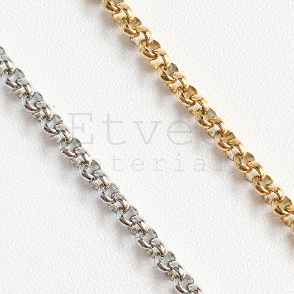 (METERAN) Rantai bulat o chain stainless steel titanium