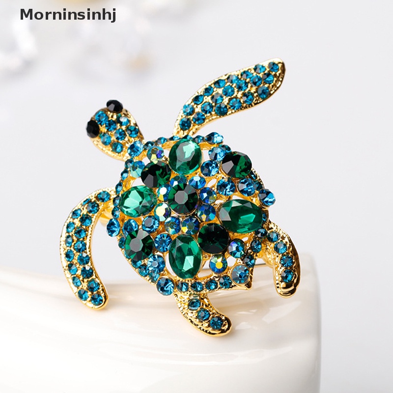 Mornin Hijau Berlian Imitasi Sea Turtle Animal Bros Pin Untuk Wanita Perhiasan Hadiah Lady Hadiah Elegan Payudara Pin Fashion Perhiasan id