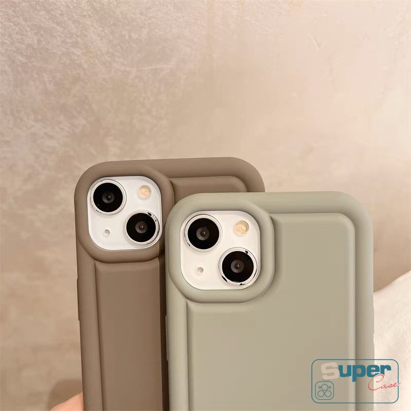 Menebal Airbag Warna Solid Case Kompatibel Untuk IPhone 7Plus 11 13 14 12 Pro MAX XR 8Plus 6 6S 7 8 Plus X XS MAX SE 2020 Matte Polos Mewah Simple Shockproof Soft Silicon Cover