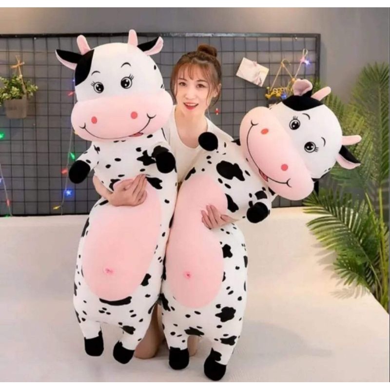 Boneka Sapi Guling Plush Mainan anak Boneka Guling Sapi Bahan Plush Import