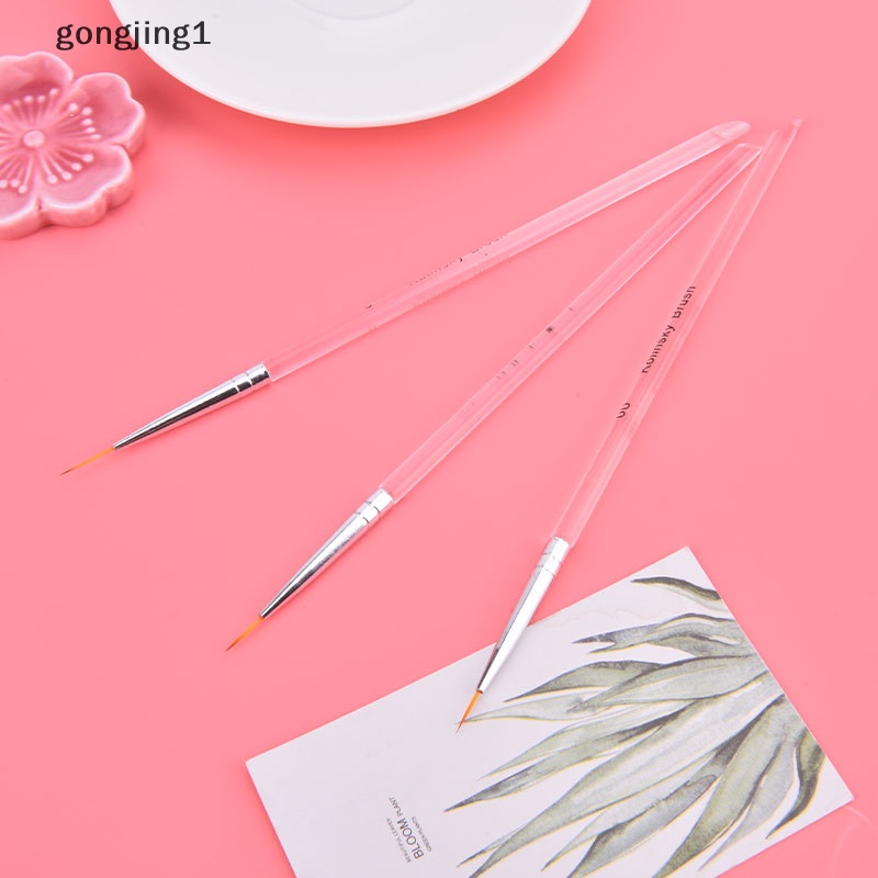 Ggg 3pcs Nail Art Drawing Striping Liner Pen Brush DIY Paing Lines Set Manicure ID