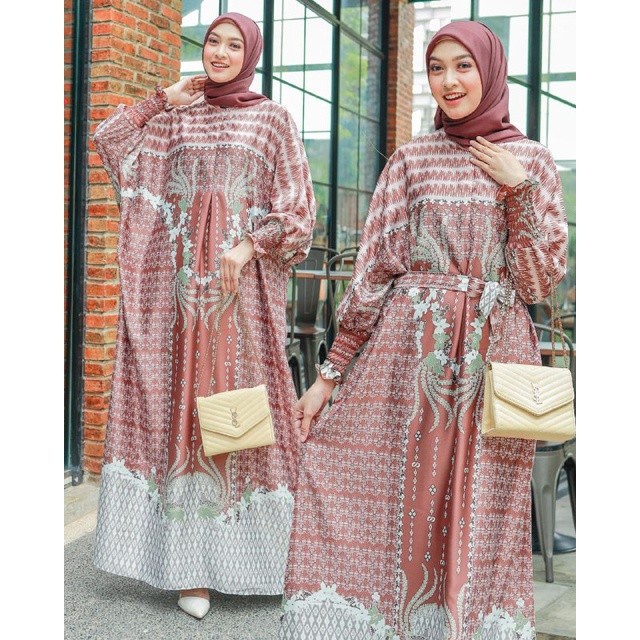 Baju Gamis Kaftan Jumbo Wanita XXL illaya Maxi Dress Pesta Muslimah - black