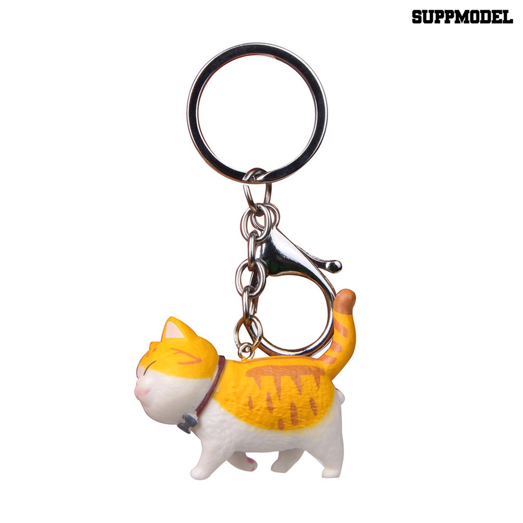 [SM Auto] Mini Lucu Kartun Chubby Model Kucing Gantung Mainan Gantungan Kunci Keychain Tas Liontin