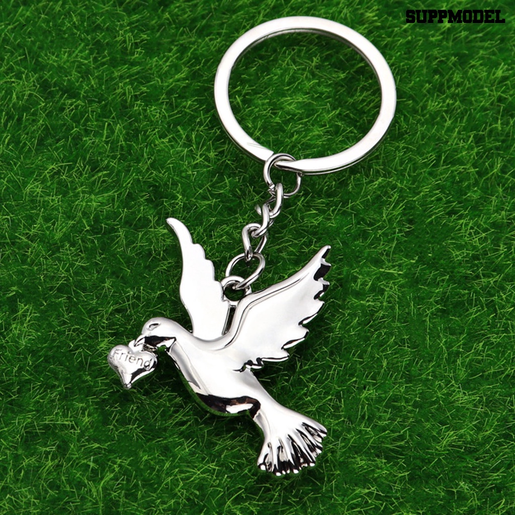 [SM Auto] Gantungan Kunci Serba Guna Realistis Hias Reusable Bright Luster Souvenir Logam Peace Pigeon Key Ring Gantung Liontin Untuk Tas