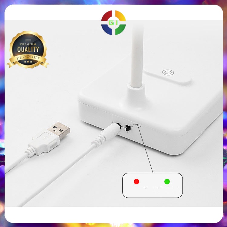 Lampu Meja Belajar 30 LED Rechargeable Battery 3 in 1 Color White