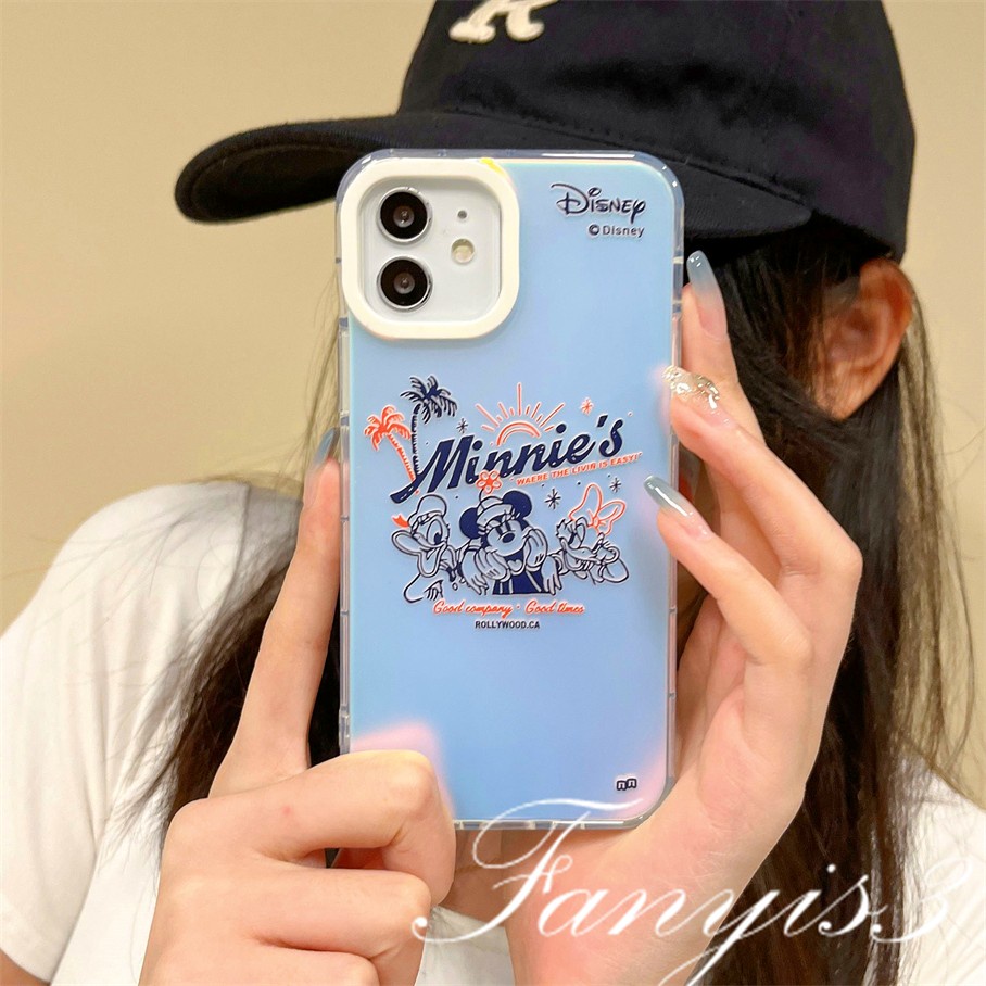 Compatible For IPhone 14 13 12 11 Pro Max X XR Xs Max 8 7 Plus SE 2020 Kompatibel Untuk Lucu Kartun Mouse IMD Laser Gradiasi Ponsel Case TPU Lembut Shockproof Cover Pelindung