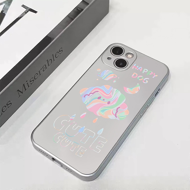 IPHONE Casing Ponsel Lembut Lucu Kompatibel Untuk Iphone11 14 13 12 Pro XS Max Casing XR X8 7 6S Plus Mini Electroplate TPU Silikon Shockproof Cover
