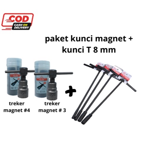 NEW PROMOO!!! PAKET KUNHCI MAGNET + KUNCI T 8 MM 1 PCS TRKER MAGNET NO 3 DAN 4 TREKER HONDA SUSUKI YAMAHA KAWASAKI