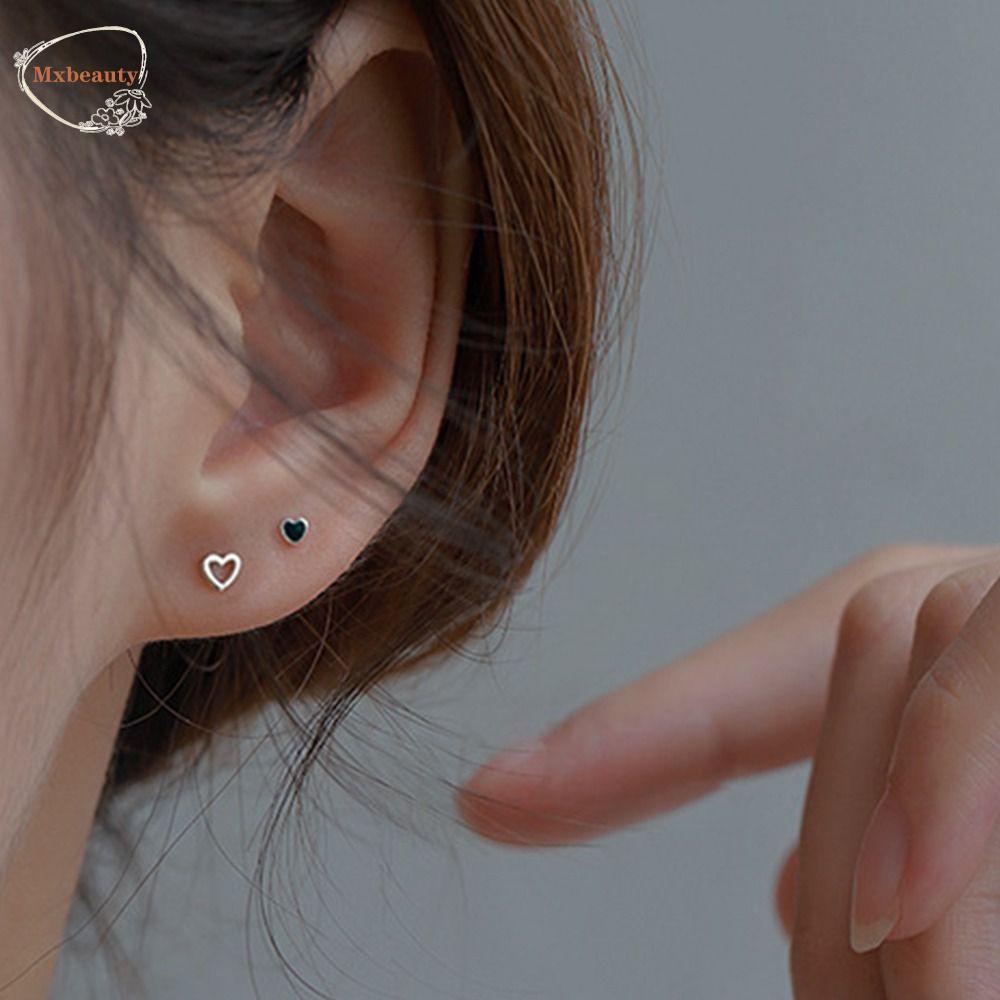 Mxbeauty Anting Pejantan Sederhana Kepribadian Lady Cinta Hati Korea Anting Pesta Temperamen Anting Halus Mini