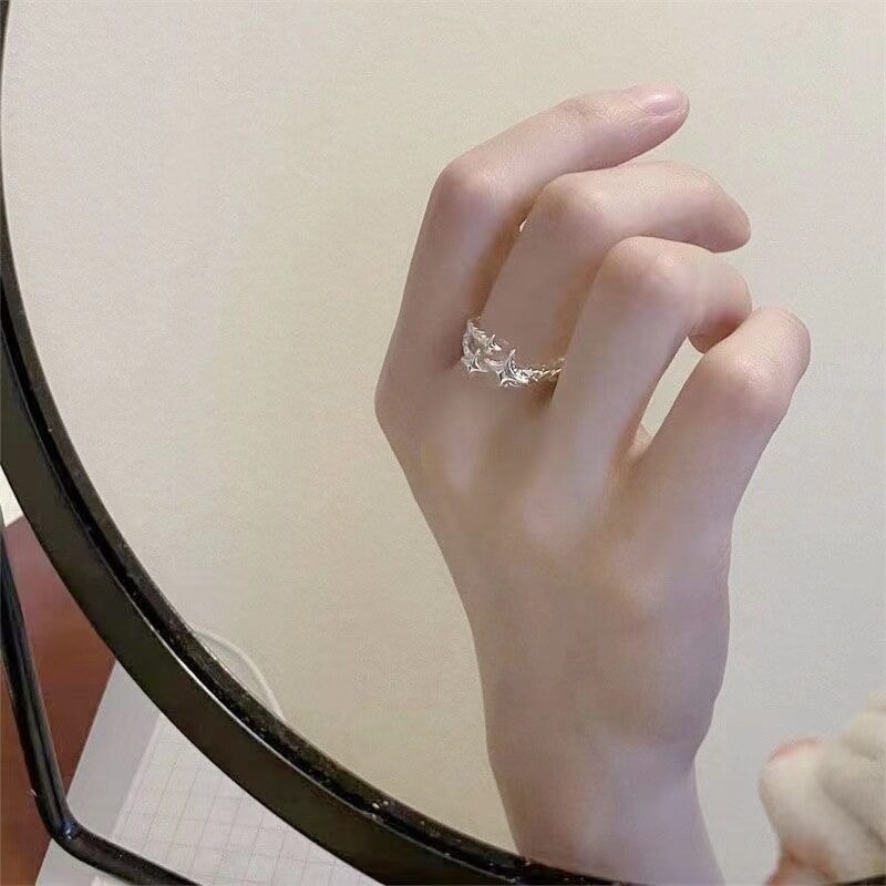 Cincin Wanita Korea Model Bintang Memutar Gaya Vintage Aksesoris Perhiasan Bahan Import CNC22