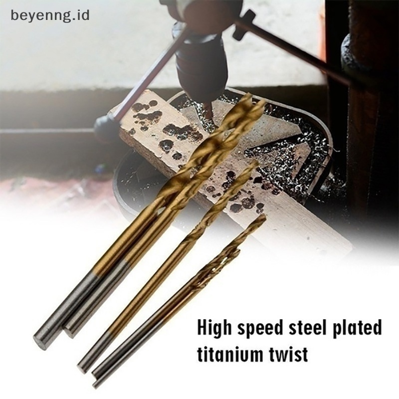 Beyen 100/50pcs Titanium Coated HSS Mata Bor Baja Kecepatan Tinggi Set Alat ID