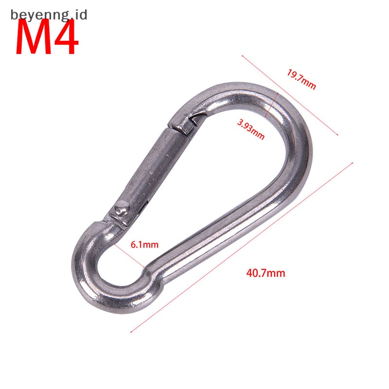 Beyen 304gantungan Kunci Kait Snap Carabiner Pegas Stainless Steel Quick Link Lock Buckle ID