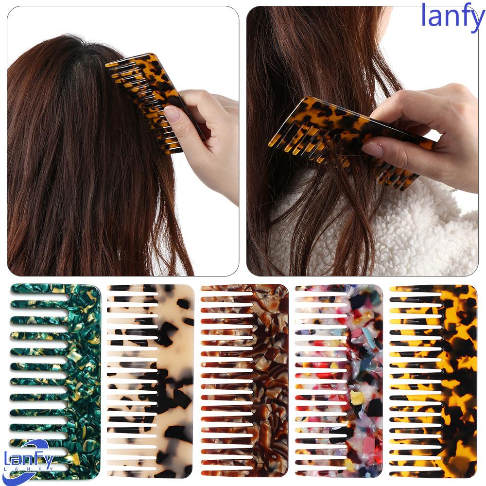 Lanfy Sisir Rambut Asetat Gadis Warna-Warni Desain Korea Sikat Rambut