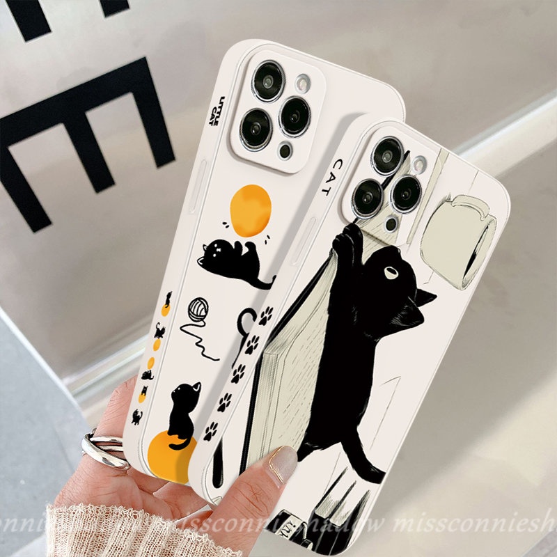 Casing Print Samping Untuk Infinix Note11 12 G96 12 2023 8 Hot12 9 10 11 Main Smart 4 5 6 Plus Hot 11 20 20s 8 11s 9 12i 10t 10s 10Lite 12pro Lucu Imut Kartun Cat traight Sarung Tepi