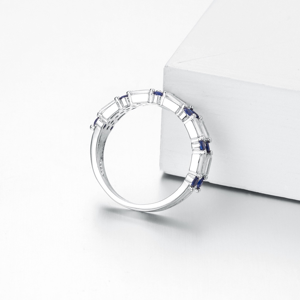 Goldkingdom Aksesoris Perhiasan Fashion Ready Stock Persegi Panjang Kreatif Tiga Lapis Mahkota Cincin Band
