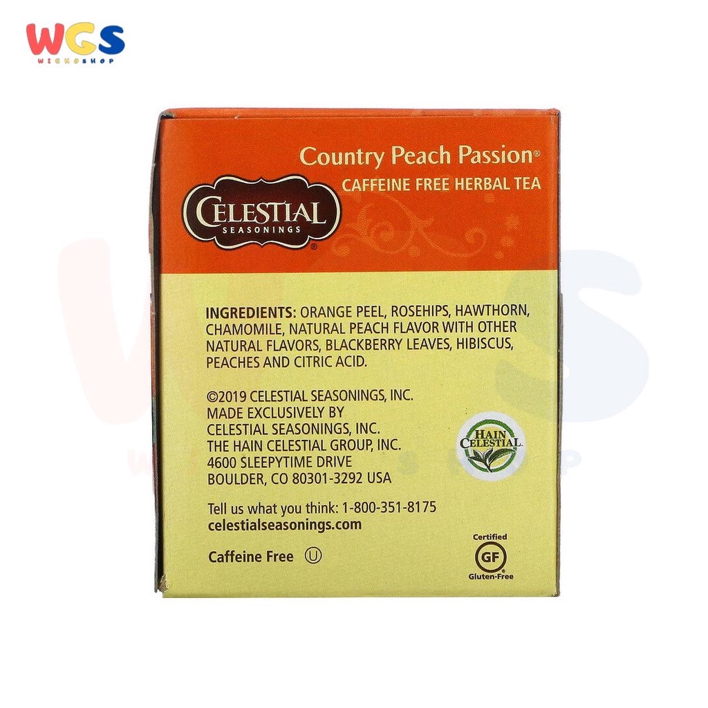 Celestial Seasonings Country Peach Passion Herbal Tea 20s x 2.05g