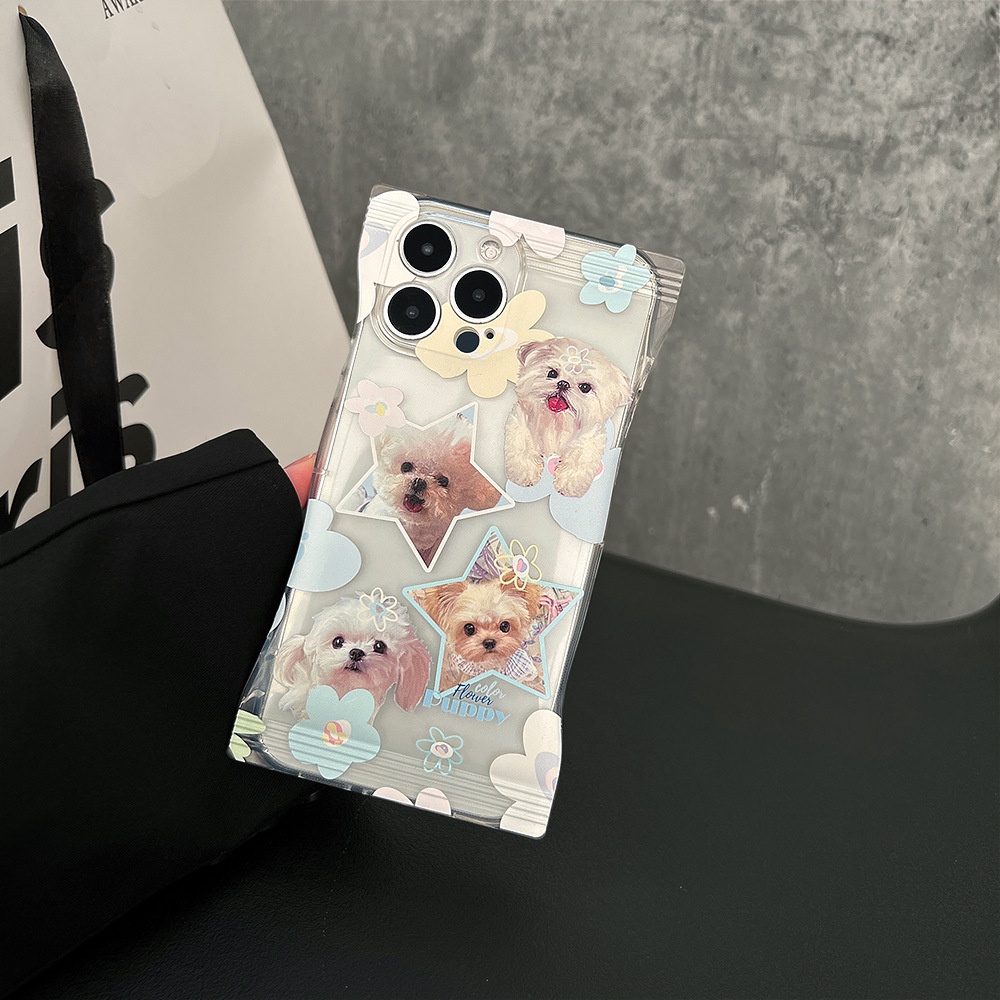 IPHONE Tas Paket Snack Transparan Anjing Anjing Puppy Lucu Berbentuk Phone Case Cover Untuk Iphone11 12 13 14 PLUS PRO MAX