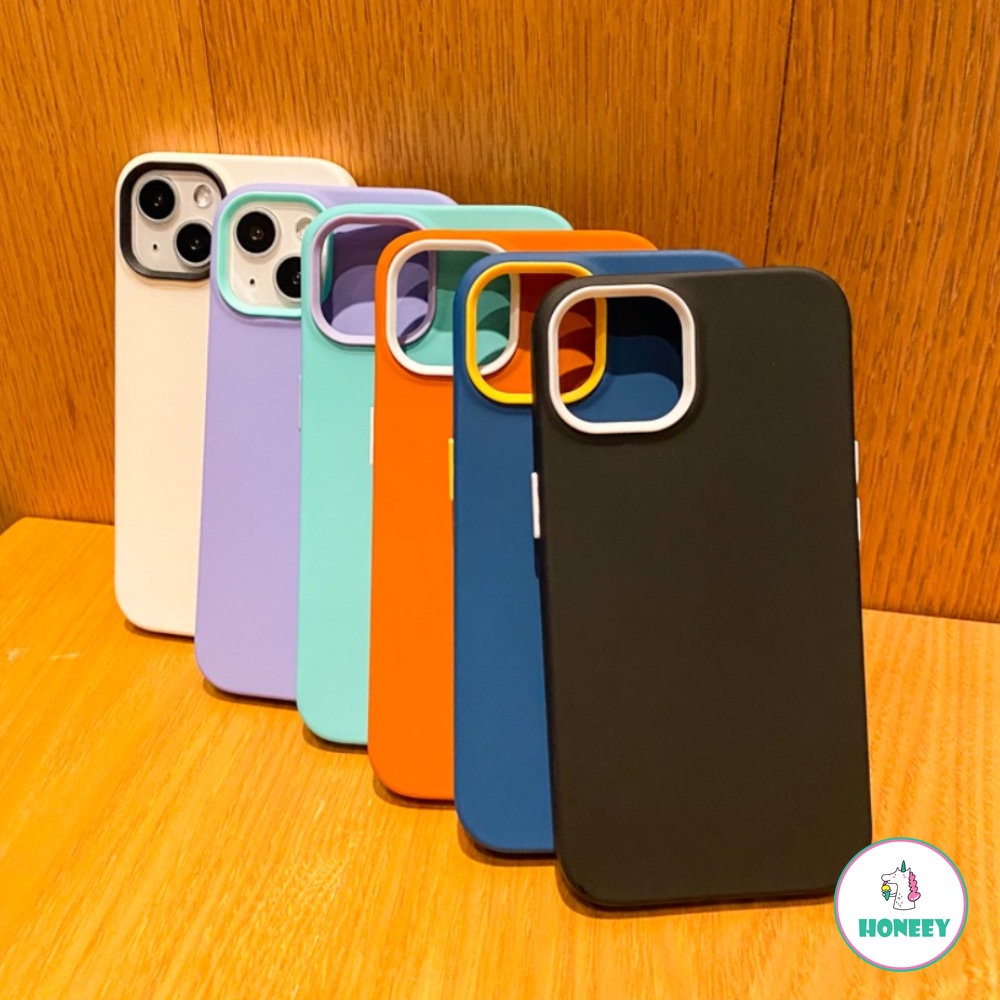 IPHONE Casing Ponsel Halus Lensa Menebal Warna Macaron Untuk Iphone14 13 12 11 Pro Max7 8 Plus X XS XR Slim Fit Anti-Sidik Jari Casing Silikon Lembut