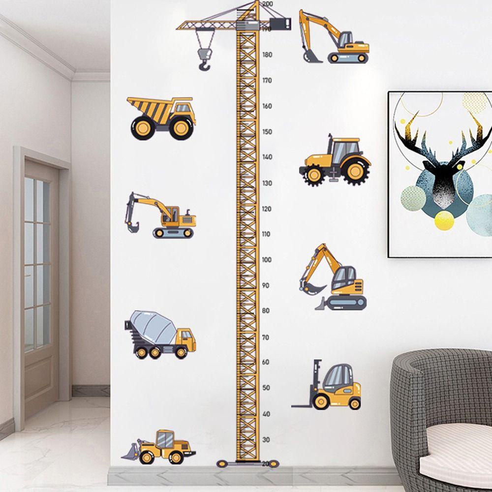 Needway Pengukur Tinggi Badan Stiker Dinding Berguna Indah Kendaraan Tk Stiker Dinding Tower Crane Baby Nursery Wall Decals