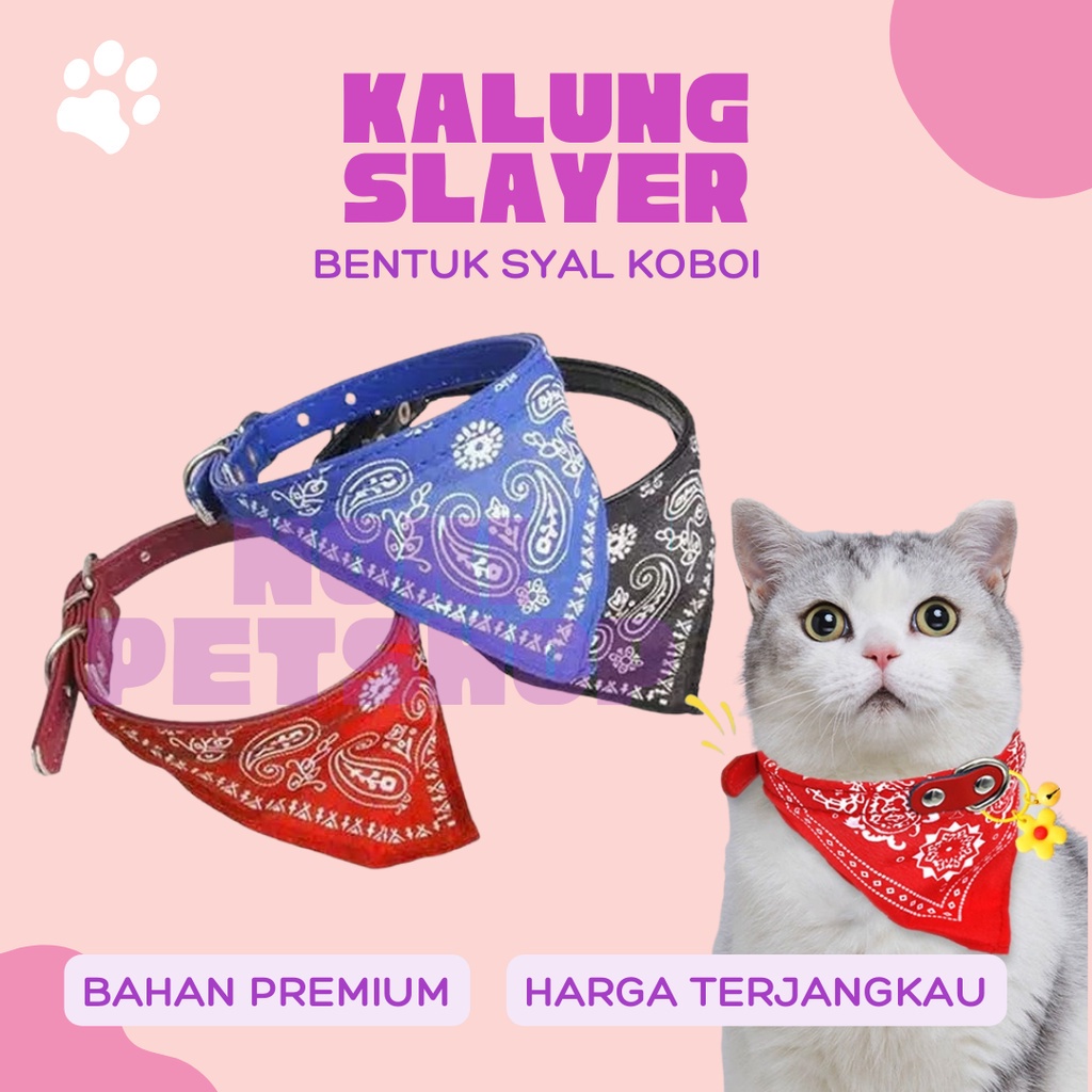 [BISA COD] KALUNG KUCING SYAL ANJING KOBOI BENTUK SEGITIGA SYAL KUCING MOTIF VINTAGE UKURAN DAPAT DI SESUAIKAN