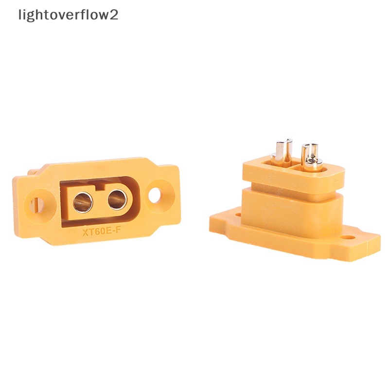 [lightoverflow2] 2pcs/lot XT60E-F XT60 XT 60 DC500V 30A-60A Female Plug Konektor Lapis Emas Power Connecg Adapter [ID]