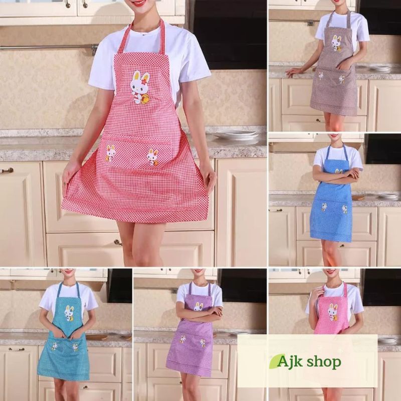 Apron Masak Tahan Percikan Air Celemek Tahan Minyak Poliester