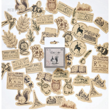 

Sticker Squirrel 45Pcs Mini Box Stiker Desain Binatang untuk Jurnal / Scrapbook Journaling Journal Bujo Bullet Journaling Stickers 2