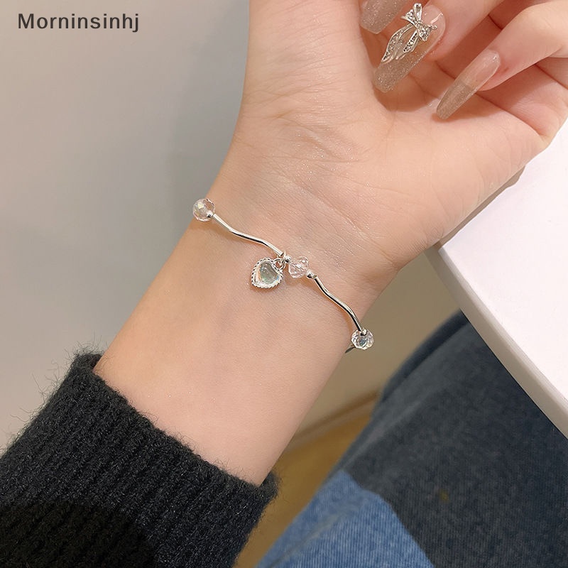 Mornin Gelang Cinta Hati Kristal Warna-Warni Perempuan Super Peri Moonstone Gelombang Temperamen Manis Hiasan Tangan Untuk Hadiah Pacar id