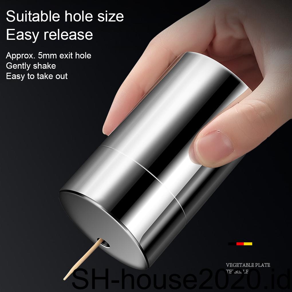 Dispenser Holder Tusuk Gigi Wadah Stainless Steel Ember Rumah Kapasitas Besar Saku Novelty Untuk Meja Restoran Dapur