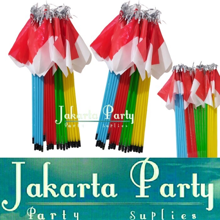 Bendera Tangkai 20 PCS / Bendera Peluit / Dekorasi 17 Agustus