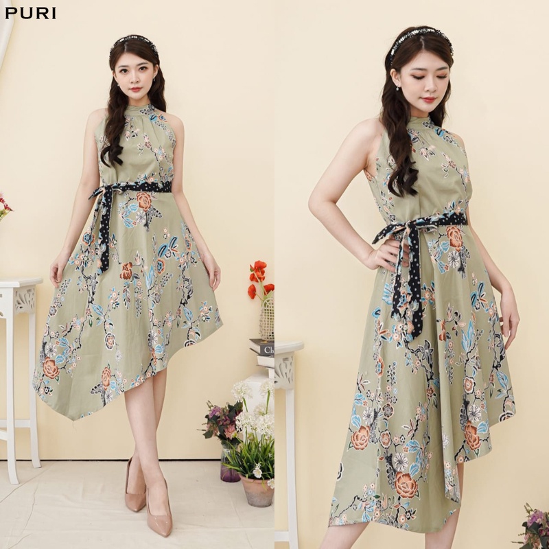 Evercloth Puri Dress Batik Modern Wanita Gaun Terusan Jumbo