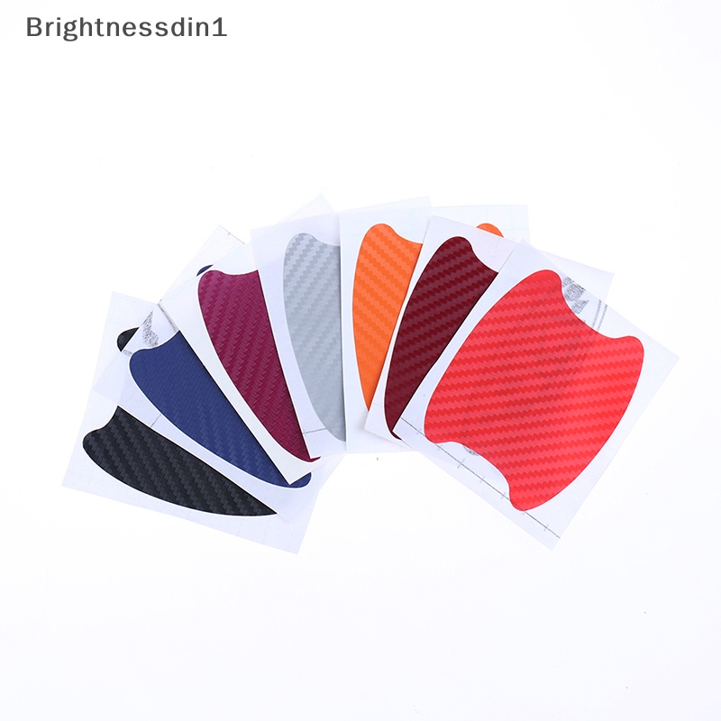 [Brightnessdin1] 4pcs/set Stiker Pintu Mobil Serat Karbon Tahan Goreshandle Protection Film Boutique