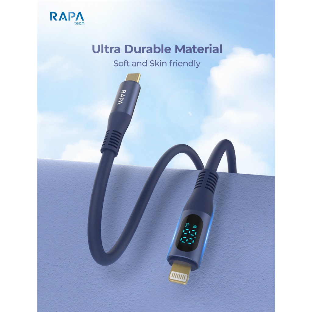 Original RAPAtech Kabel Data Fast Charging Type C/Micro Usb/Lightning/ Usb C to C/C to Lightning