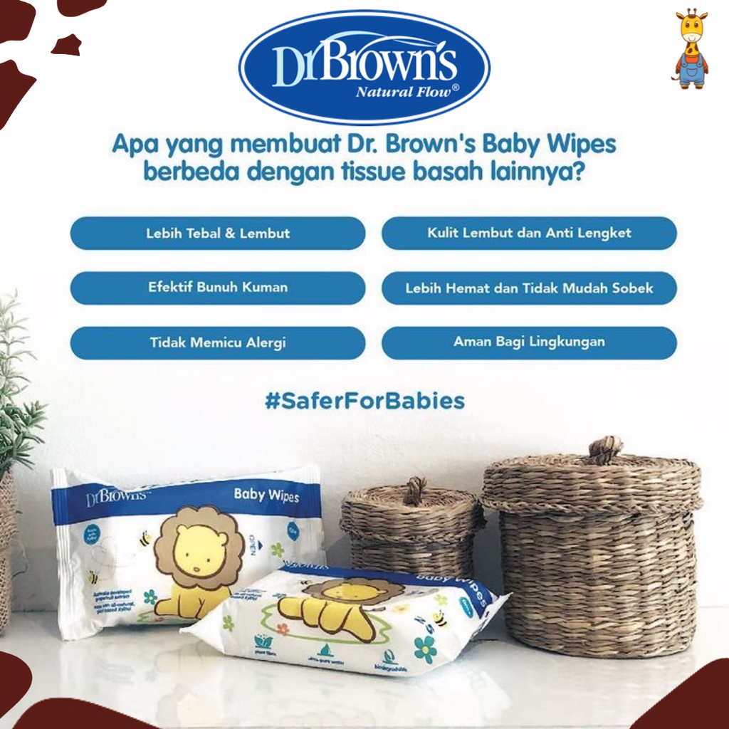 Dr.Brown's Baby Wipes, 4-Pack x 25's / Tisu basah