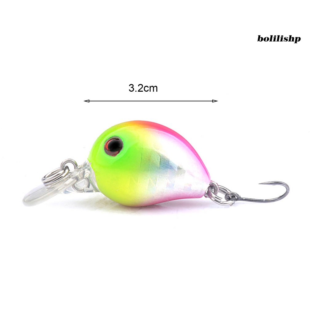 Bo-3.2cm/1.5g Umpan Bionik 3D Simulasi Fisheye Tajam Kait Realistis Angling Mengambang Air Kait Tunggal Umpan Umpan Memancing Luar Ruangan