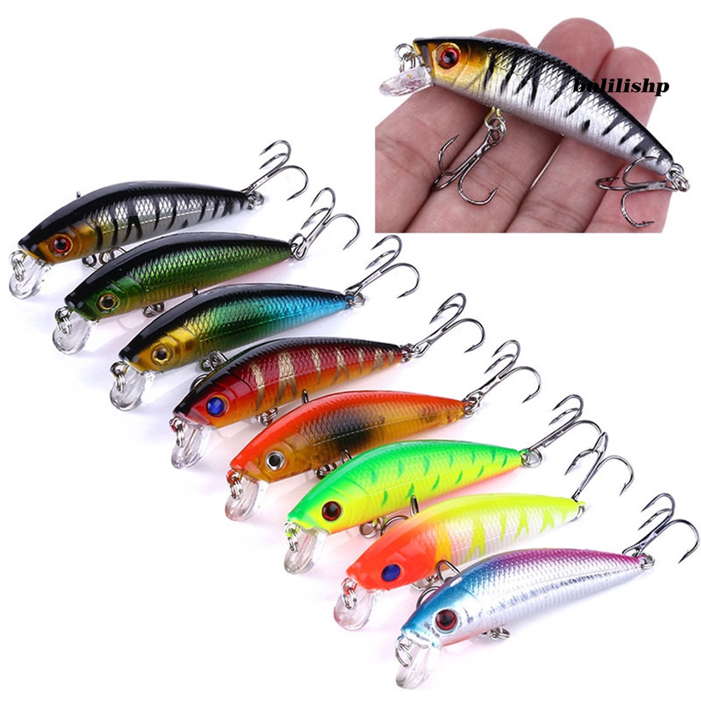 Bo-7cm/8g Umpan Umpan Treble Hook 3D Mata Lambat Tenggelam Tahan Air Kesetiaan Besar Memancing Bentuk Realistis Dapat Digunakan Kembali Crankbait Memancing Memikat Alat Pancing