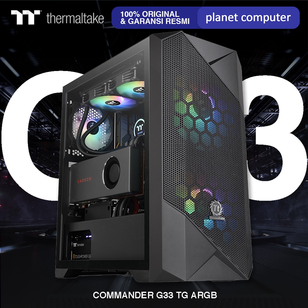 Commander G33 TG ARGB Mid-Tower Chassis PC Case Casing Dust Filtration