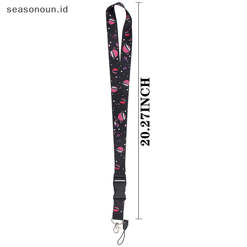 Seasonoun Universe Astronot Lanyard Gantungan Kunci Telepon Tali Gantung Webbing Strap Keyring Holder.