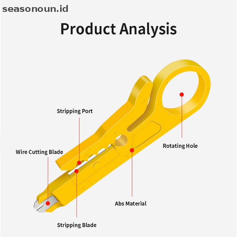 Seasonoun Mini Wire Stripper Crimper Plier Crimping Kabel Punch Stripping Multi Alat.