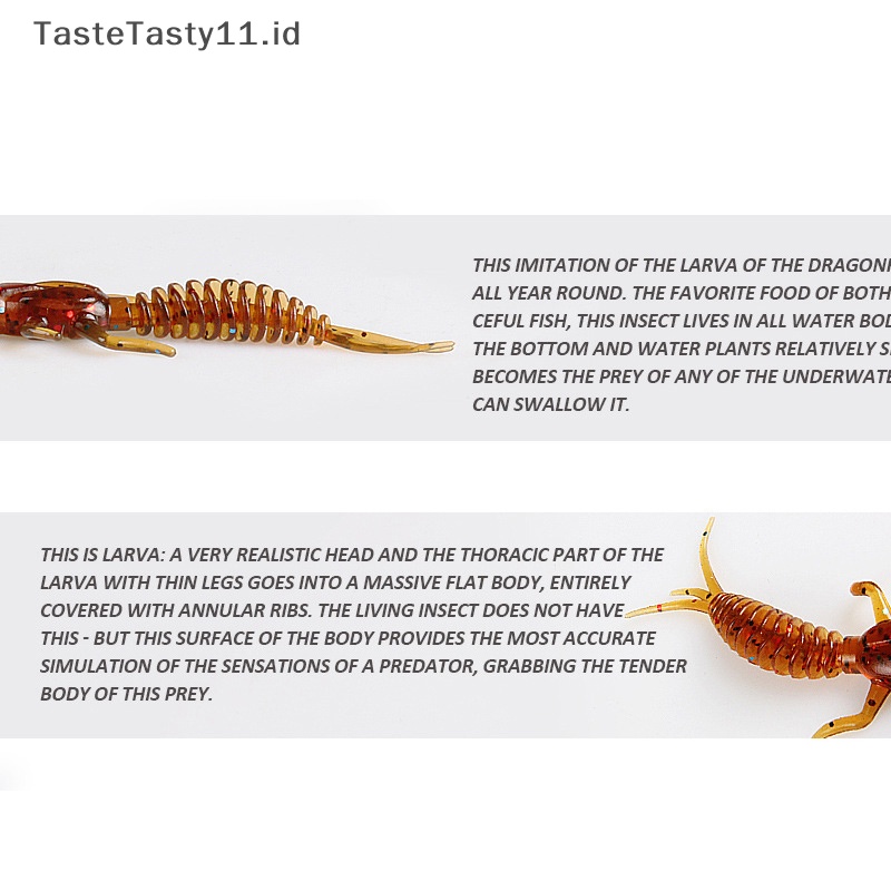 Tastetasty Soft Lures Umpan Plastik Lembut Larva 6cm/5cm Floag Renang Air Tawar Silikon Umpan Lembut Cacing Untuk Memancing.