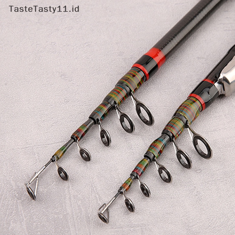 Tastetasty 1.2m-2.4m Portable Mini Telescopic Fishing Rod Spinning Fly Memancing Ikan Gurame Serat Karbon Rock Travel Jig Rod.