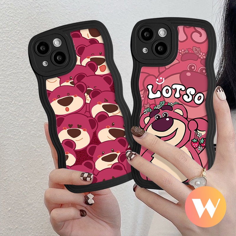 Casing Beruang Strawberry Lucu Untuk Redmi Note11 8 10 Pro 9s 9 10s 11s Redmi A1 10C 9 12C 9T 10 A1+10A 9A 9C POCO X3 NFC Pro M3 Mi 11T Pro Kartun Manyo Soft Tpu Wavy Edge Sarung