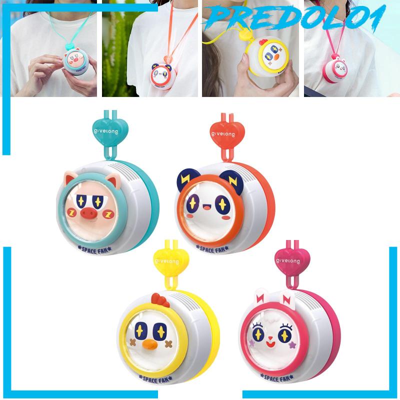 [Predolo1] Mini Neck Cooling Fan Hands Free Kipas Angin Gantung Leher Mini Untuk Anak Perempuan Indoor Kids