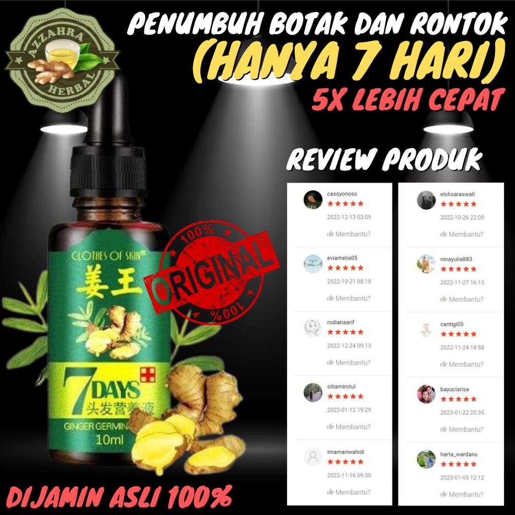 Penumbuh Botak Dan Rontok (HANYA 7 HARI) Pria Anak Bayi Balita Cepat Serum Essence Penghitam Uban Penyubur / 7 Days Ginger Germinal Original