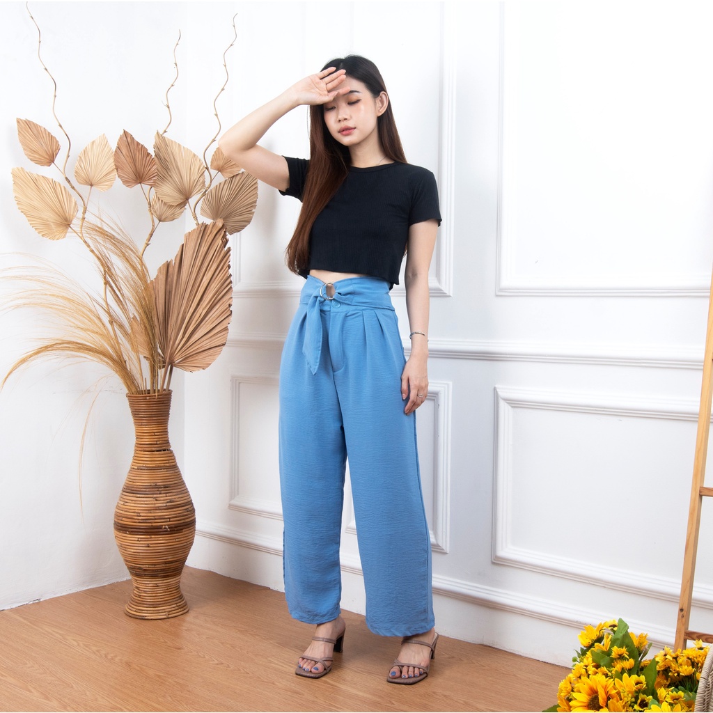 Terbaru- Celana Kulot Highwaist Ravi Pants Wanita Celana Cullote Panjang