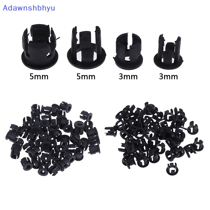 Adhyu 50Pcs Klip Holder LED Plastik 3mm/5mm-Bezels Mounts Cases Rumah Hitam ID