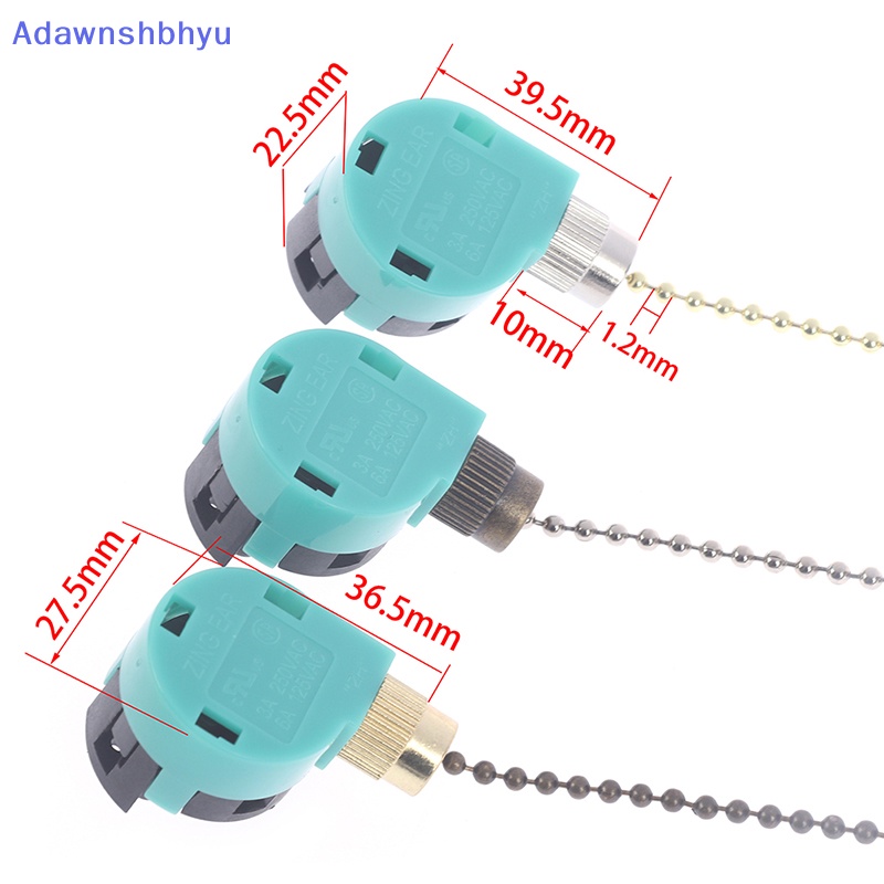 Adhyu 1Pc Saklar EU/US Adjustable Speed Pull Chain Ceiling Fan Switch Tombol Kontrol ID