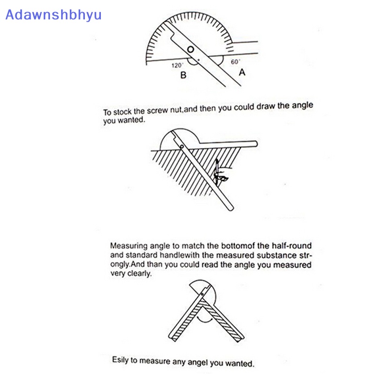 Adhyu 100mm Stainless 0-180 Degree Steel Busur Derajat Angle Finder Arm Rule Alat Ukur ID